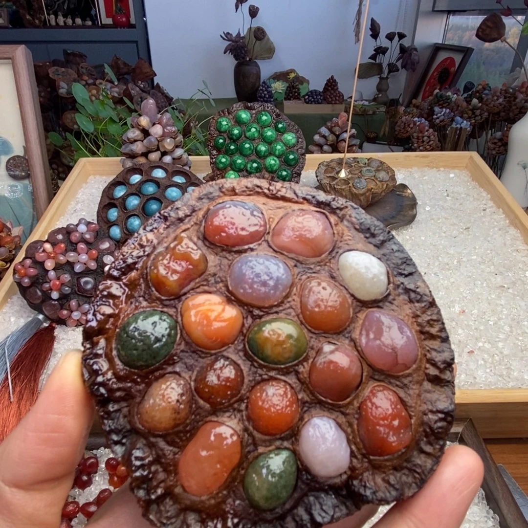 石材木石院子的莲蓬摆件9