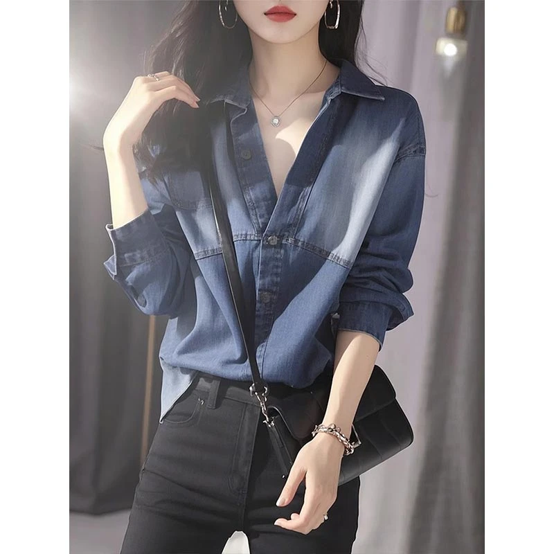 牛仔衬衫小众炸街高级感女装爆款2026春秋新款流行时尚潮牌小个子