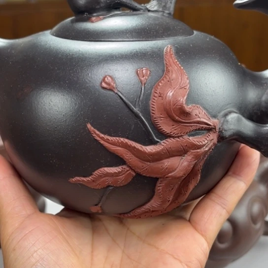 茶壶紫砂紫砂花茶