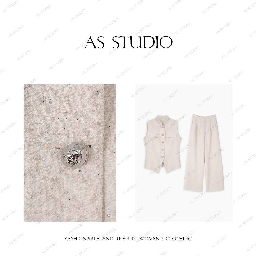 【AS峥嵘】25新星点撒银经典粗花呢AS25QSSTZ02831