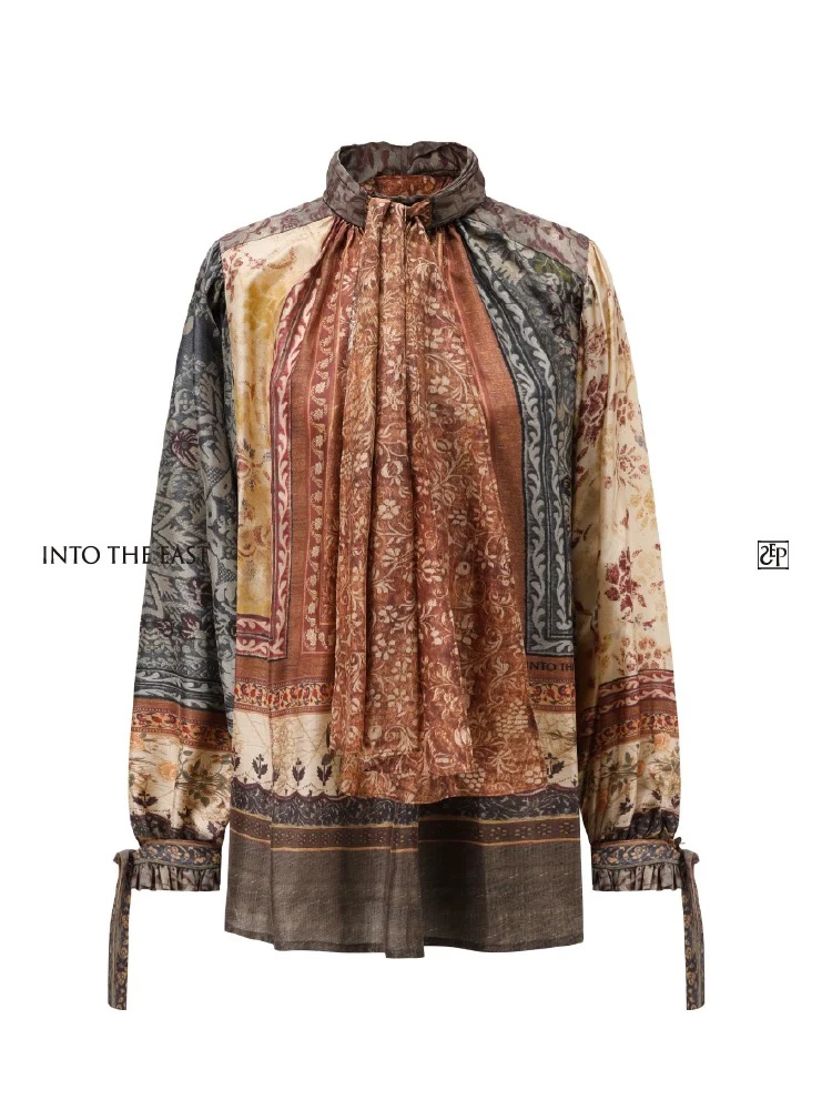 【娇娇推荐】Into The East真丝印花飘带上衣