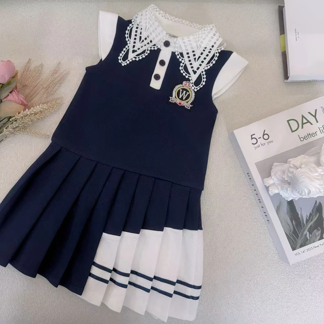 女童连衣裙夏季2025新款儿童洋气学院风裙子女孩夏装无袖背心裙潮