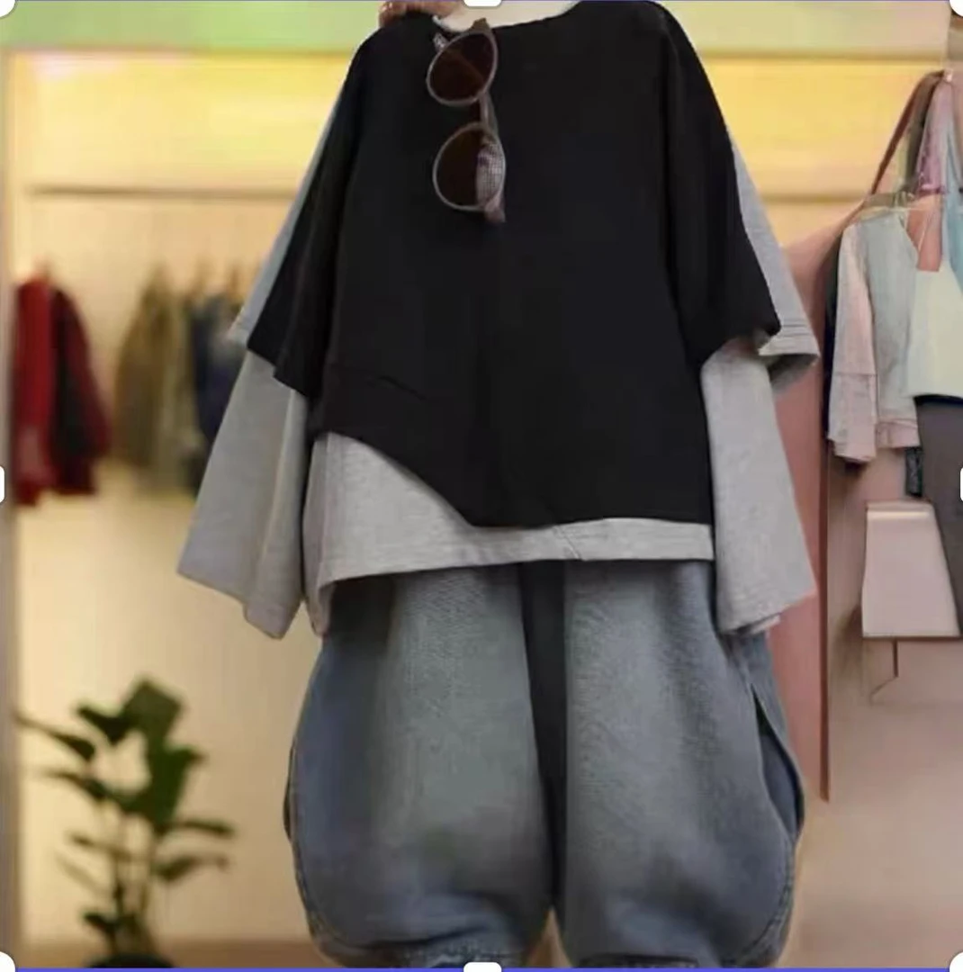 男童套装2025秋季新款韩版洋气假两件拼接春秋灰色卫衣韩版阔腿裤