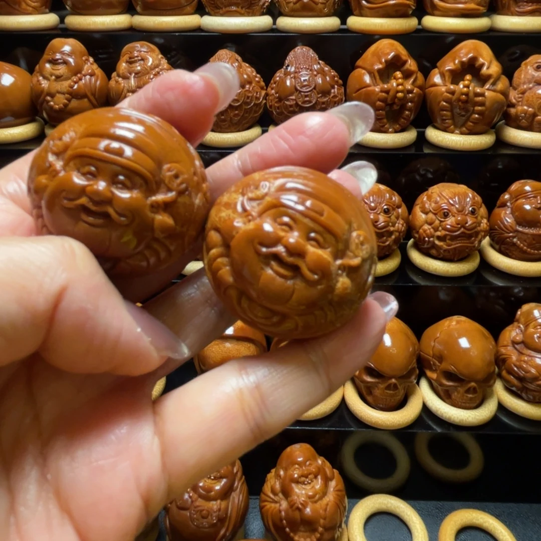 灯***珊橄榄核把件手持手球