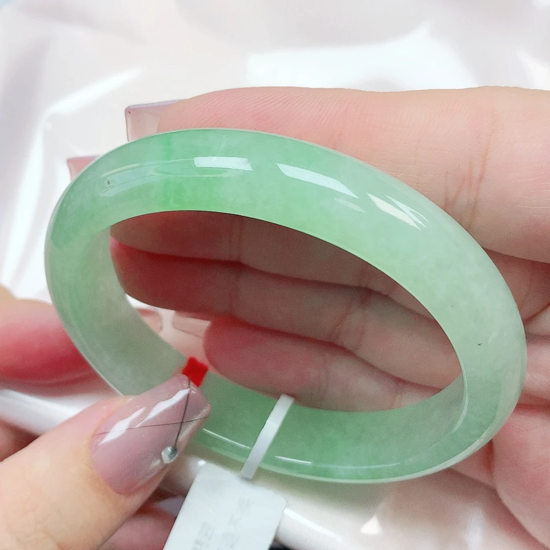 翡翠未镶嵌手镯天然缅甸翡翠A货678 贵妃55