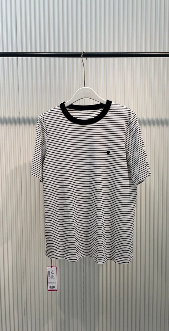 胖人坊/2025秋季新款大码女装时尚爱心横纹T恤  4754