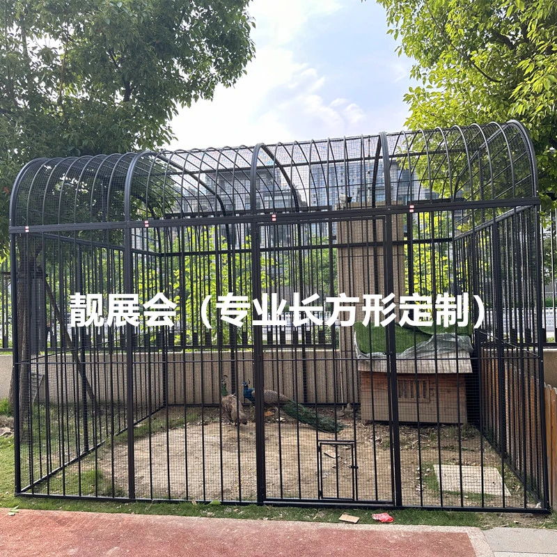长方形正方形鸟笼定制铁艺装饰鸟笼适合户外养八哥虎皮鹦鹉孔雀笼
