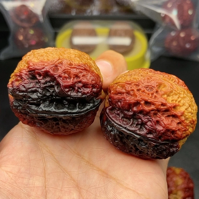 【闪购商品】把件文玩核桃38尺饕餮金蟾