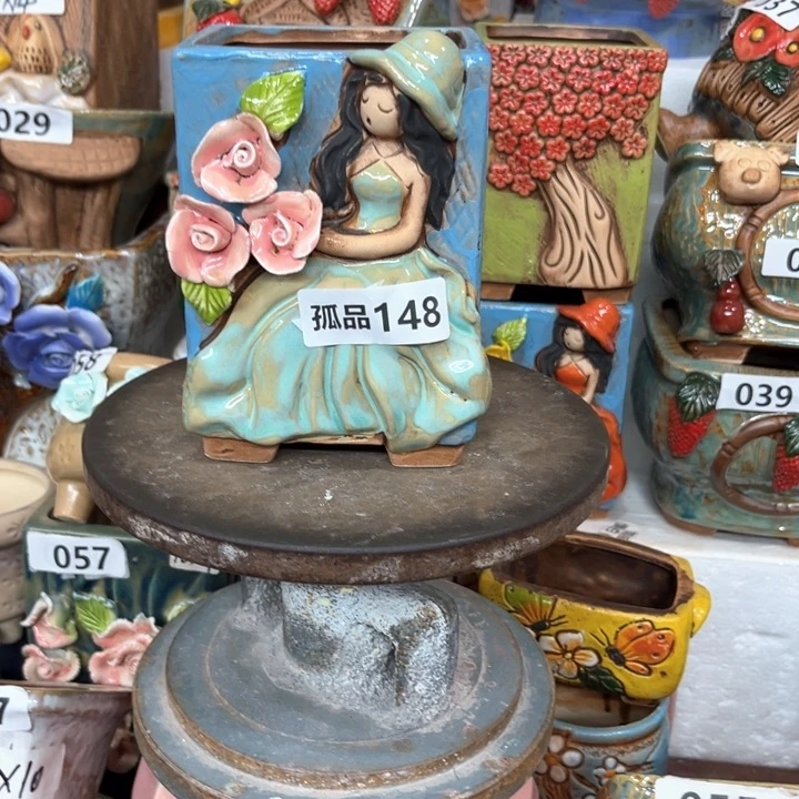 紫砂花盆粗陶材质多肉花盆