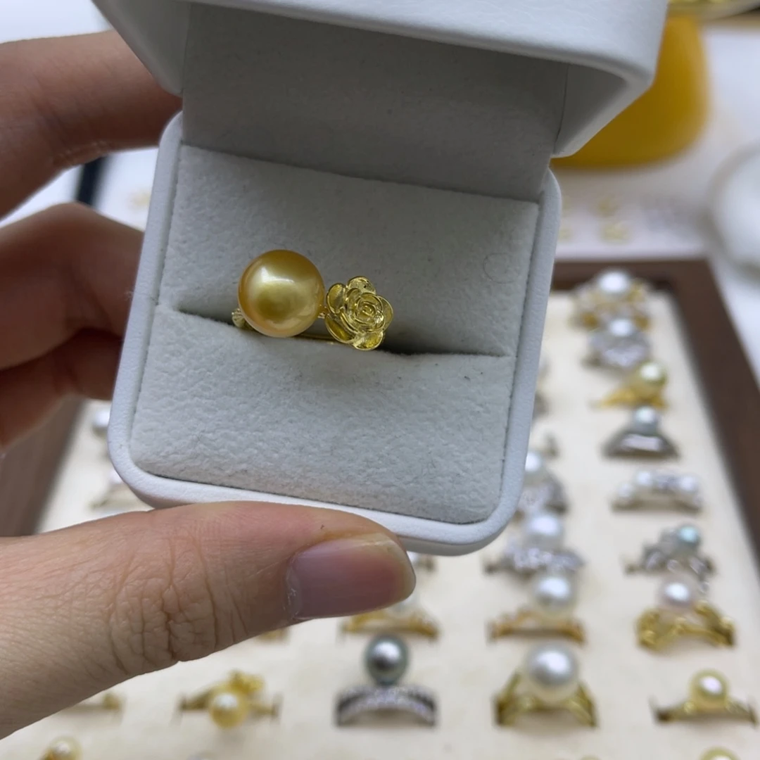 银S925镶嵌海水珍珠戒圈