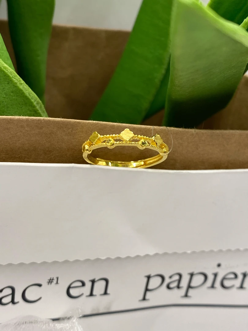 SUNFEEL/赛菲尔【二店】足金999清新四叶草戒指小巧精致礼物推荐