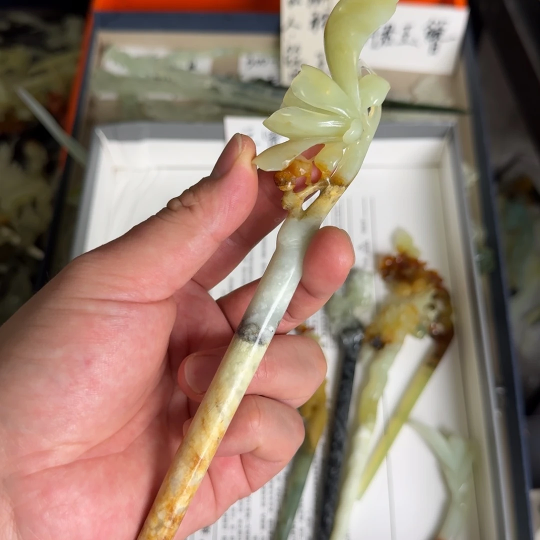 岫玉发饰未镶嵌明君玉簪就是好看