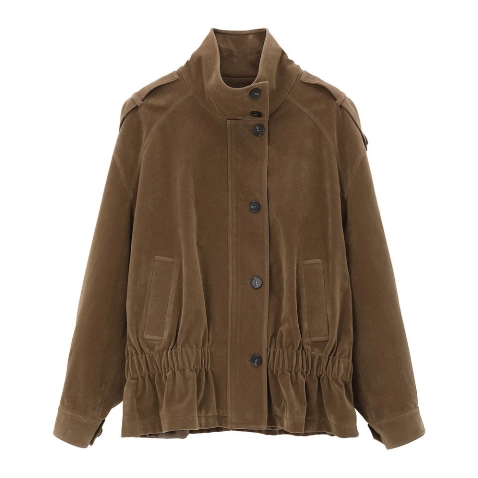 项小七AVVENN   25冬季新品夹克长袖立领纽扣短款做旧常规