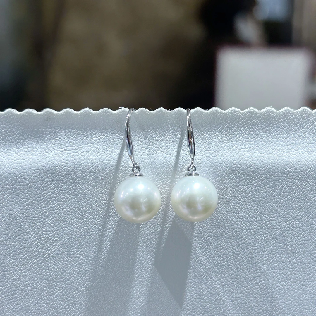 淡水珍珠耳环 10-11mm S925银 ZQ0071