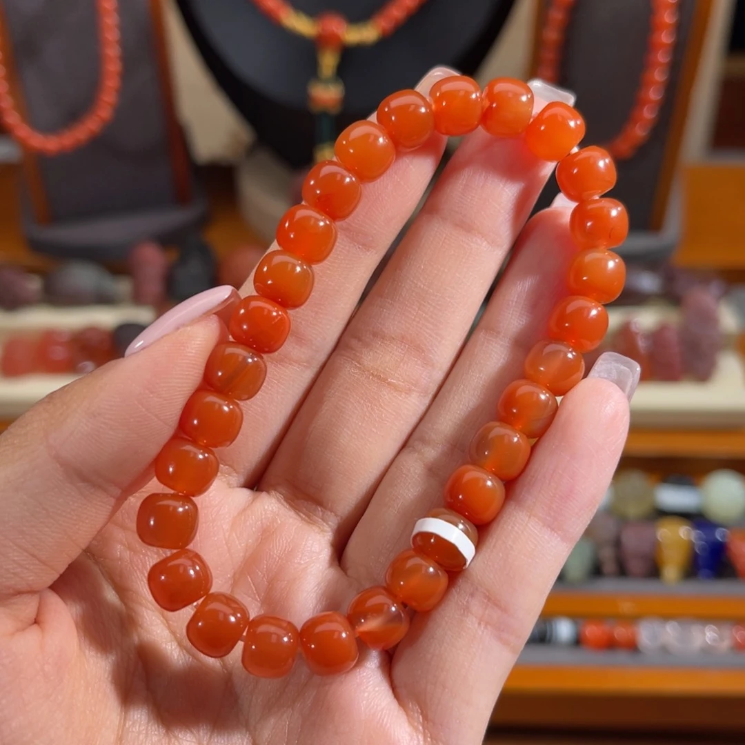 南红玛瑙老形手串 7.7m m未镶嵌