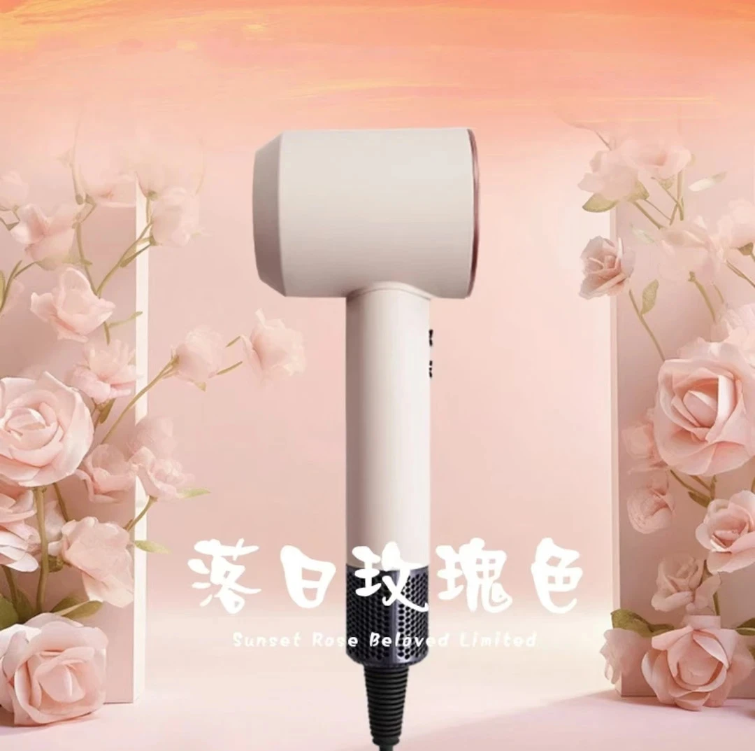 【粉丝专享】新款落日玫瑰家用大功率不伤发速干冷热风吹风机用电筒