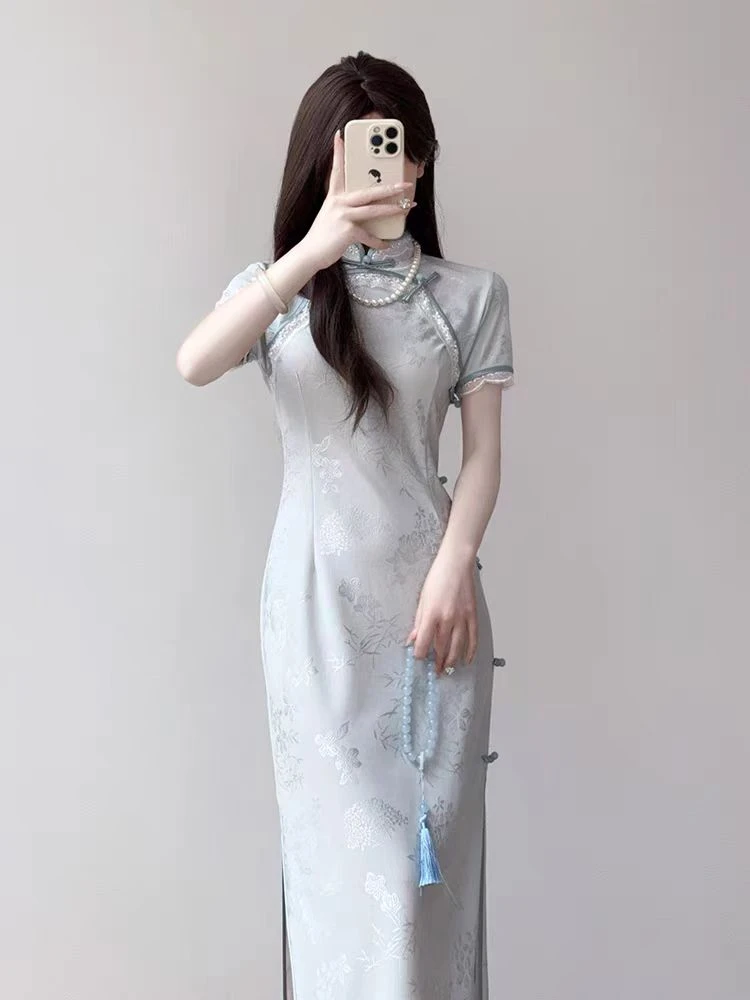 抹茶麻薯2025年夏季新款改良黄色旗袍复古素雅年轻少女新中式日常