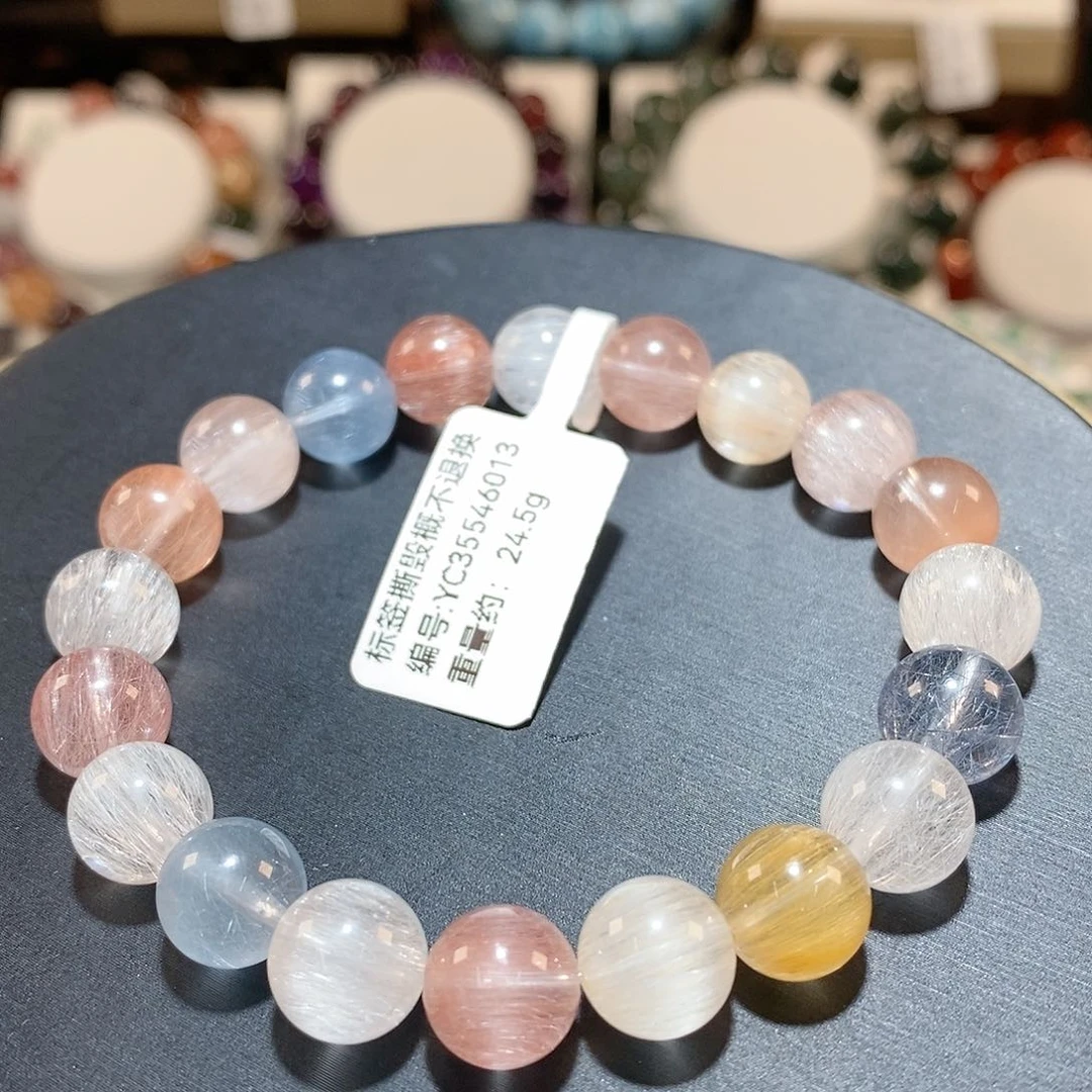 水晶手链未镶嵌F彩兔毛9.8