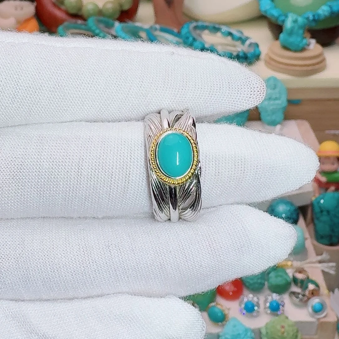 绿松石银S925镶嵌珠宝奇石