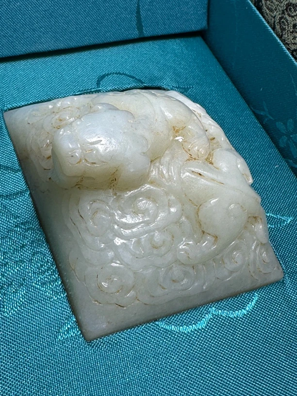 和田白玉印章摆件吊坠挂件