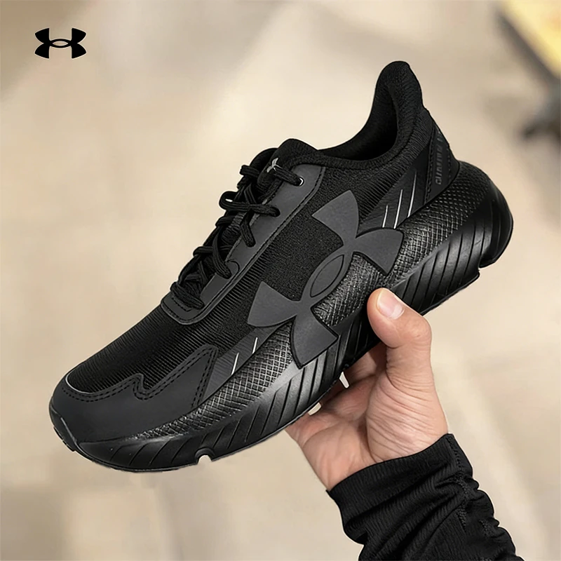 【双旦礼赠】安德玛新款男子轻便运动休闲鞋百搭黑色户外跑步缓震