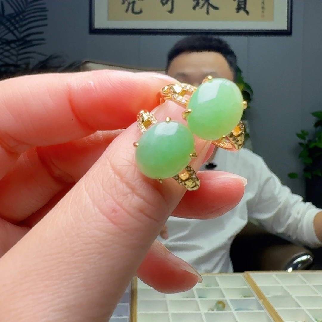翡翠银S925镶嵌戒指多样性发货其一