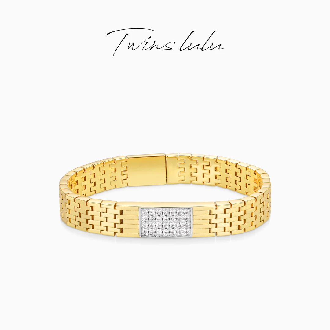 TWINSLULU 【链时迹】双十一小众轻奢高级简约方块手镯链TSS7924商品图