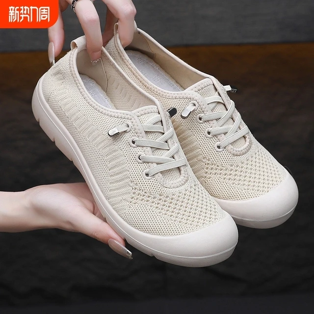 2025老北京透气软底轻便女单鞋舒适一脚蹬懒人鞋防滑健步妈妈布鞋