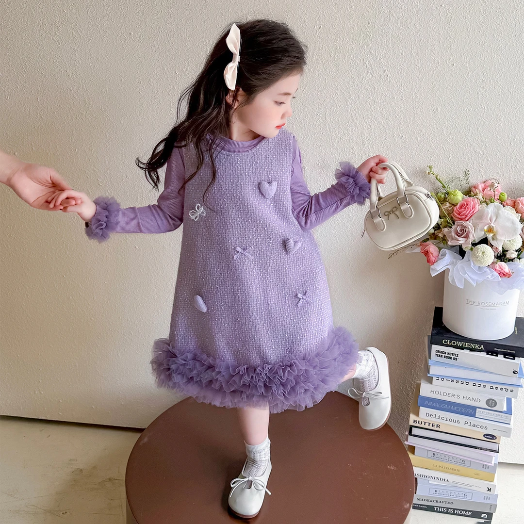 女童连衣裙春秋2025新款宝宝早秋穿搭洋气女孩超好看公主裙两件套