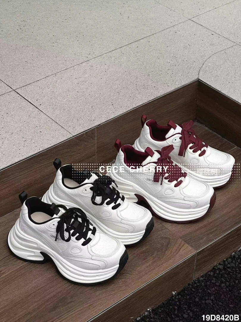 2024冬季加绒厚底银色老爹鞋时尚休闲运动鞋8420样品