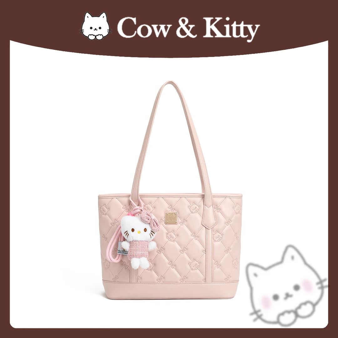 【刘叮当甄选】Cow&Kitty/~浅粉少女大容量托特单肩包8003桃花粉