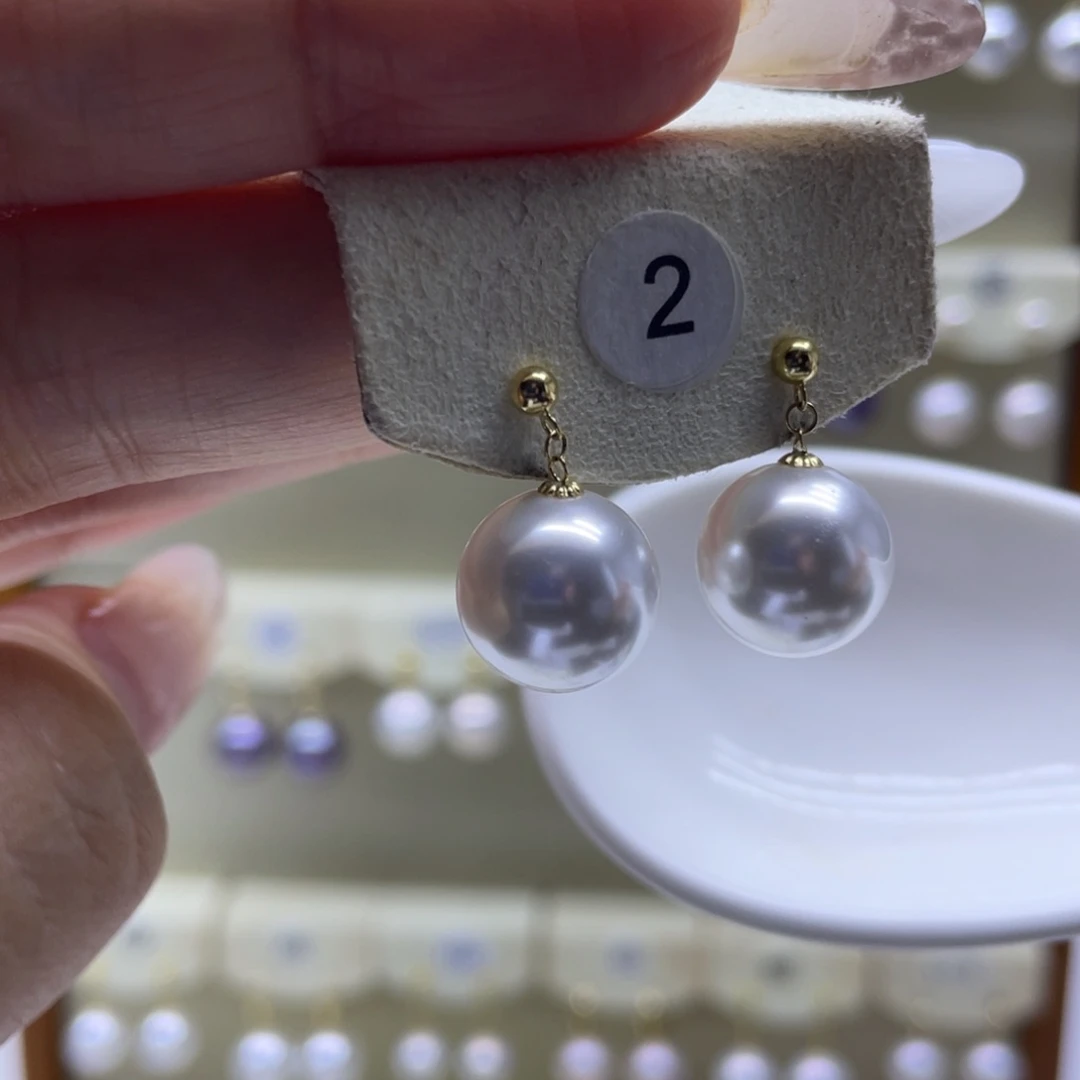 淡水珍珠耳饰18K金镶嵌