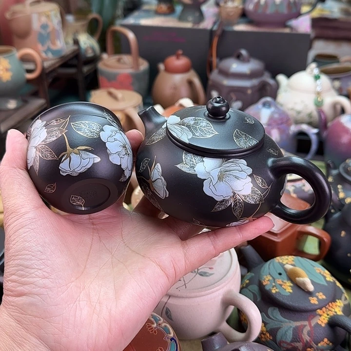 茶壶紫砂茉莉寒江