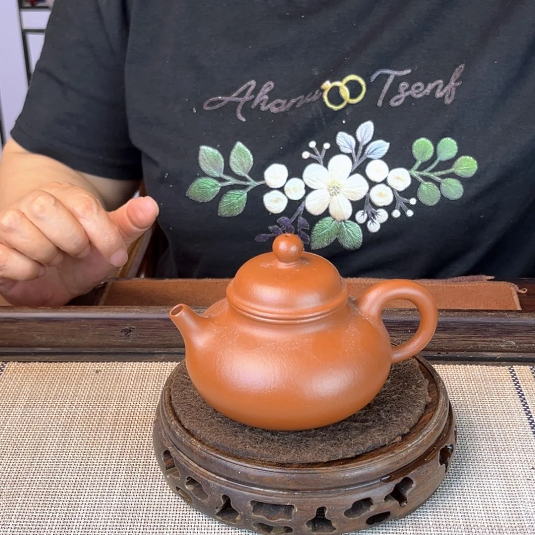 茶壶紫砂宜兴紫砂小煤窑朱泥200c c