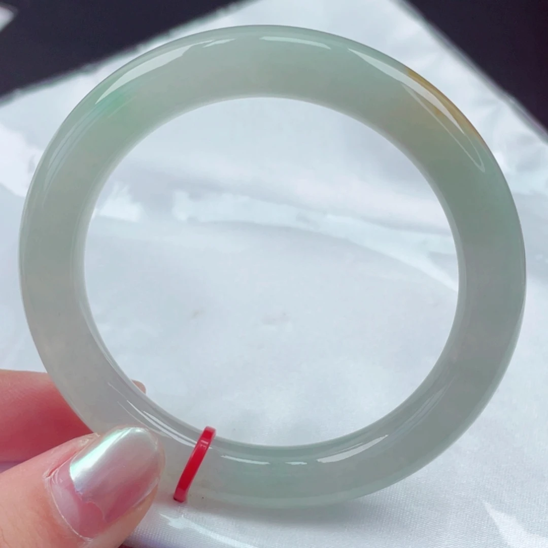 翡翠未镶嵌手镯5354圆条