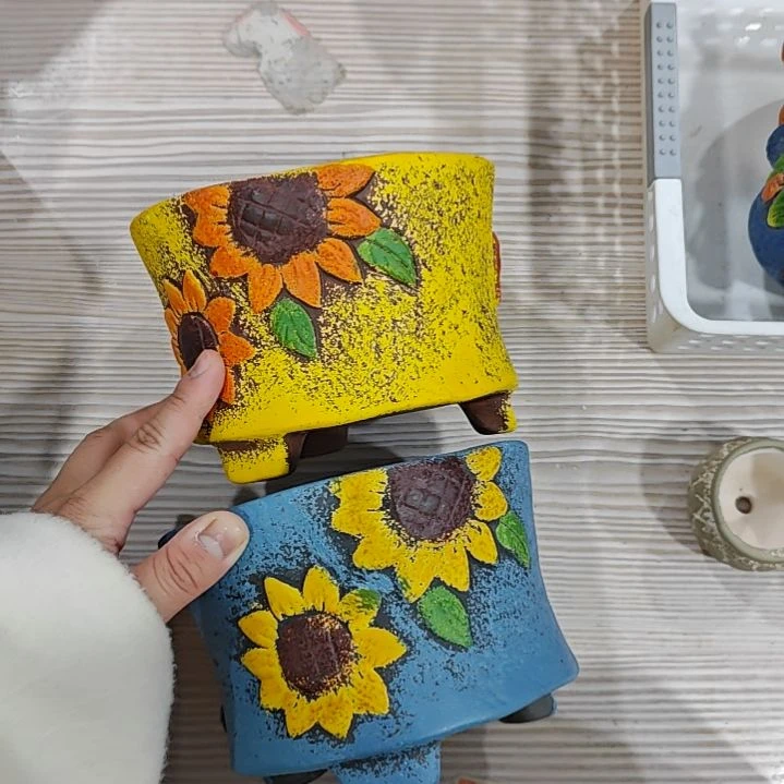 红陶吸水透气的白陶花盆凑满12发货