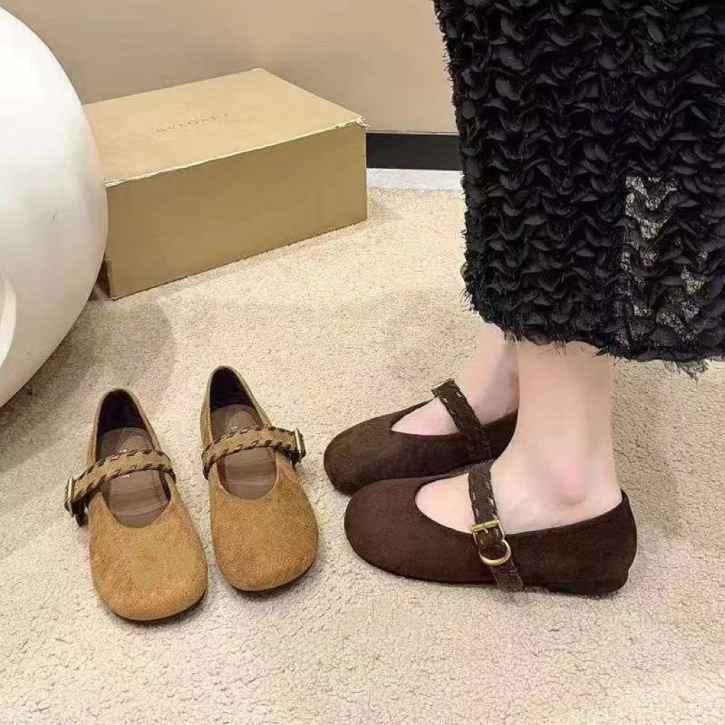 【F708-1】2025秋季新款舒适浅口百搭软底软面平底豆豆鞋