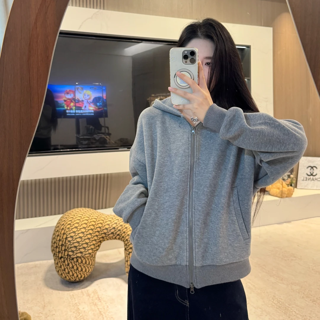 宿慕SUMU露思同款加绒连帽卫衣10-14冬季早秋穿搭慵懒外套女1653