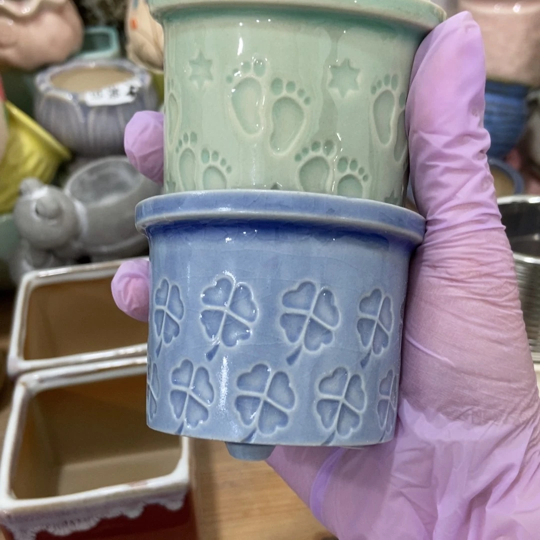 红陶高温陶瓷花盆