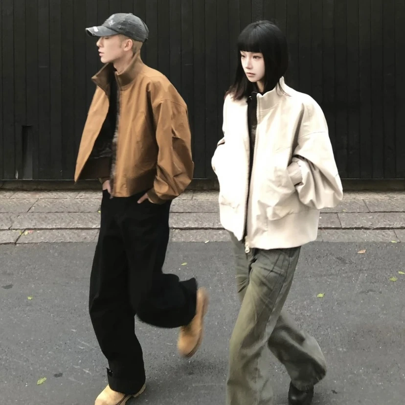 蛇年限定美式高街cleanfit短款飞行员夹克外套男潮牌小众设计外套