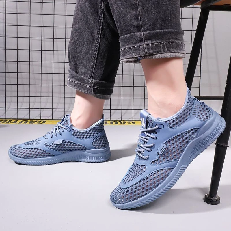 男鞋2025夏季镂空透气青少年网面鞋百搭运动休闲鞋户外飞织网鞋