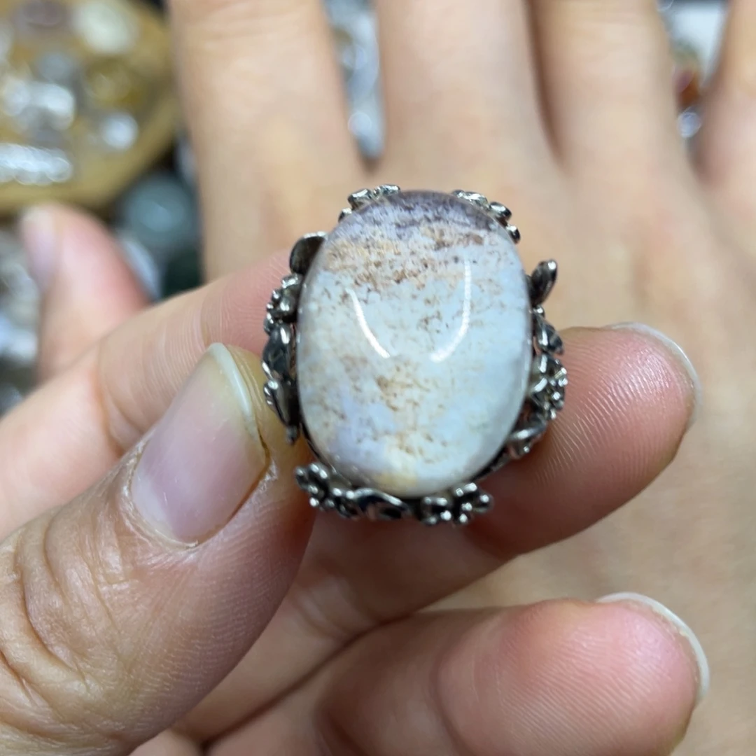 【闪购商品】银S925镶嵌珠宝半成品水晶戒指