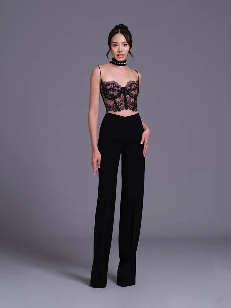 super7泰国潮牌小众设计蕾丝鱼骨显瘦性感外穿打底吊带胸衣