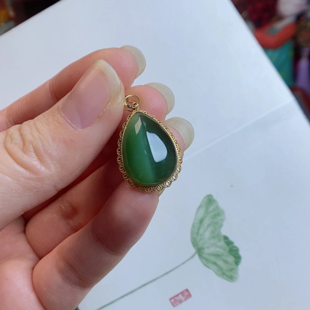 和田玉手链18K金镶嵌