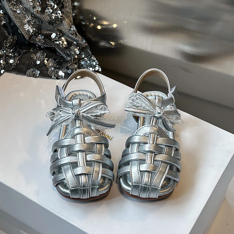 女童凉鞋包头镂空2024夏季新款儿童鞋子女孩公主鞋软底编织宝宝鞋