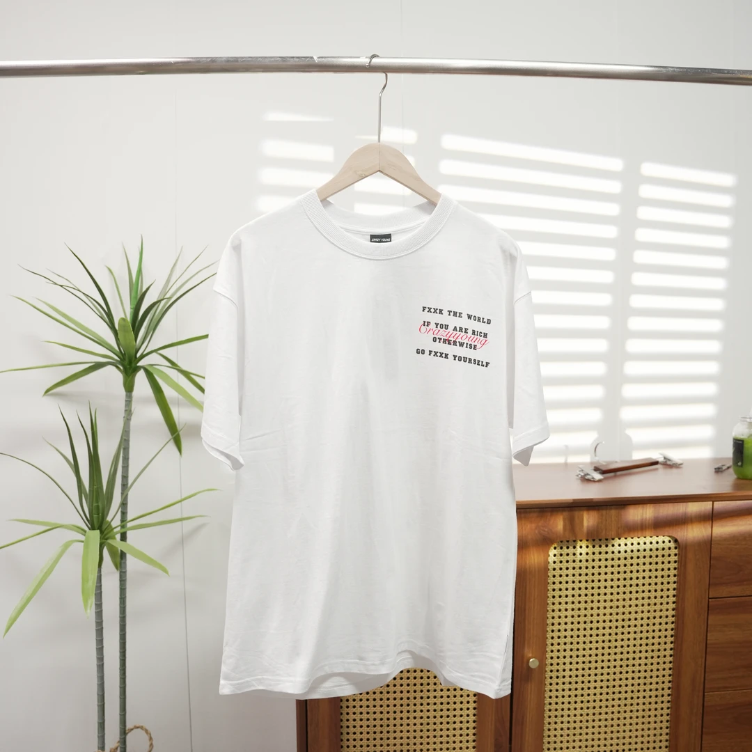 潮牌男女同款简约字母印花T恤1510-C1-4