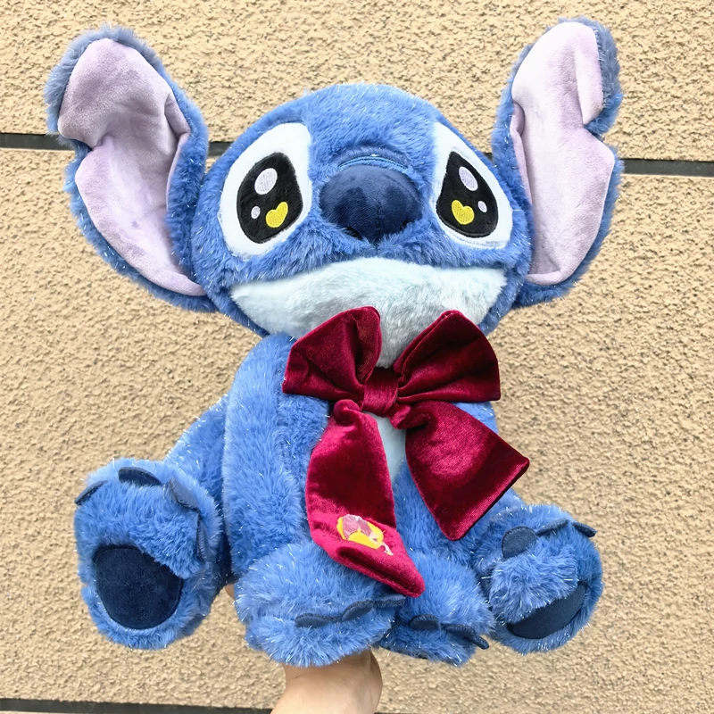 网红爆款星光闪闪史迪仔毛绒玩具公仔可爱星星眼蝴蝶结史迪仔玩偶