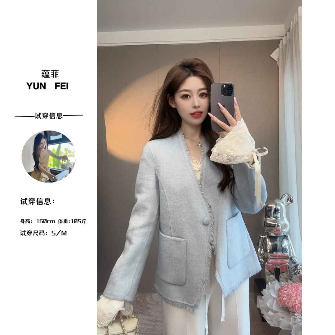 【蕴菲专属】“两面穿 一件抵两” 三季反季破价”双面呢短款外套8880