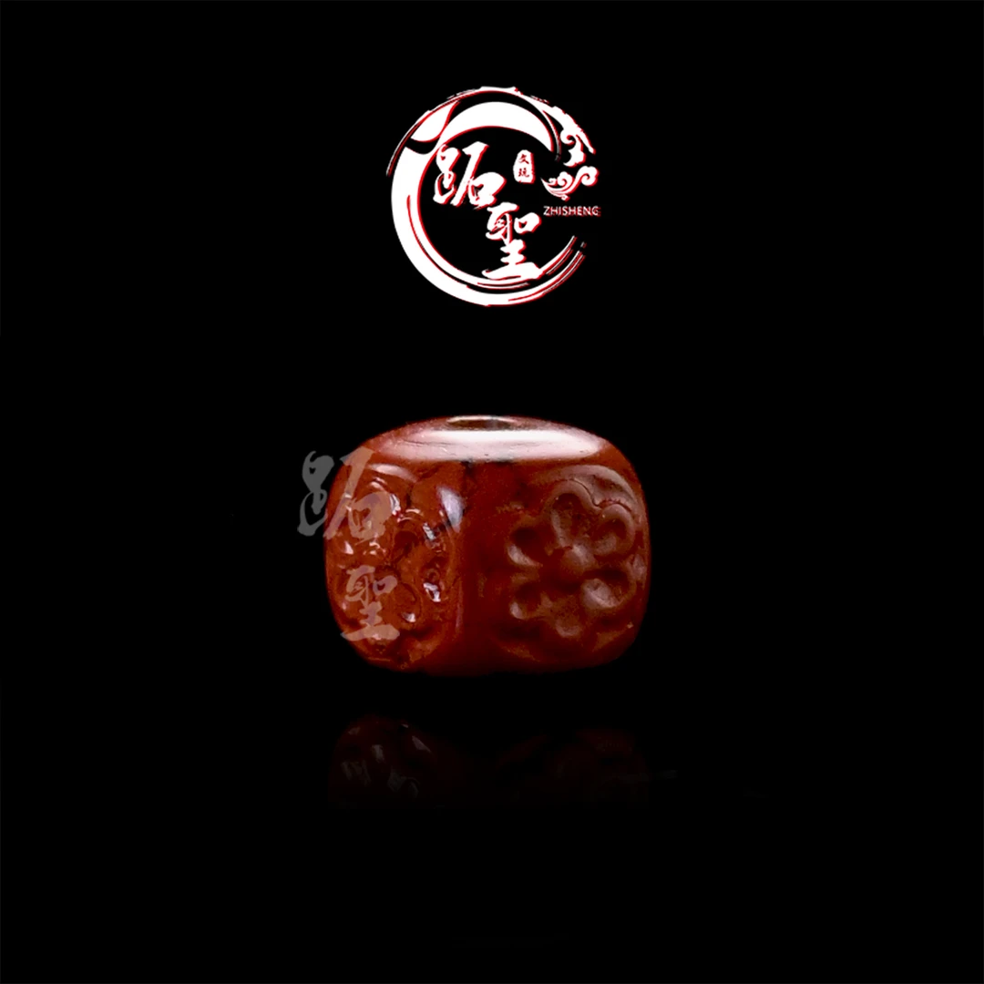 8MM战国红玛瑙格桑花方珠单珠文玩手串手链配饰配珠顶珠散珠