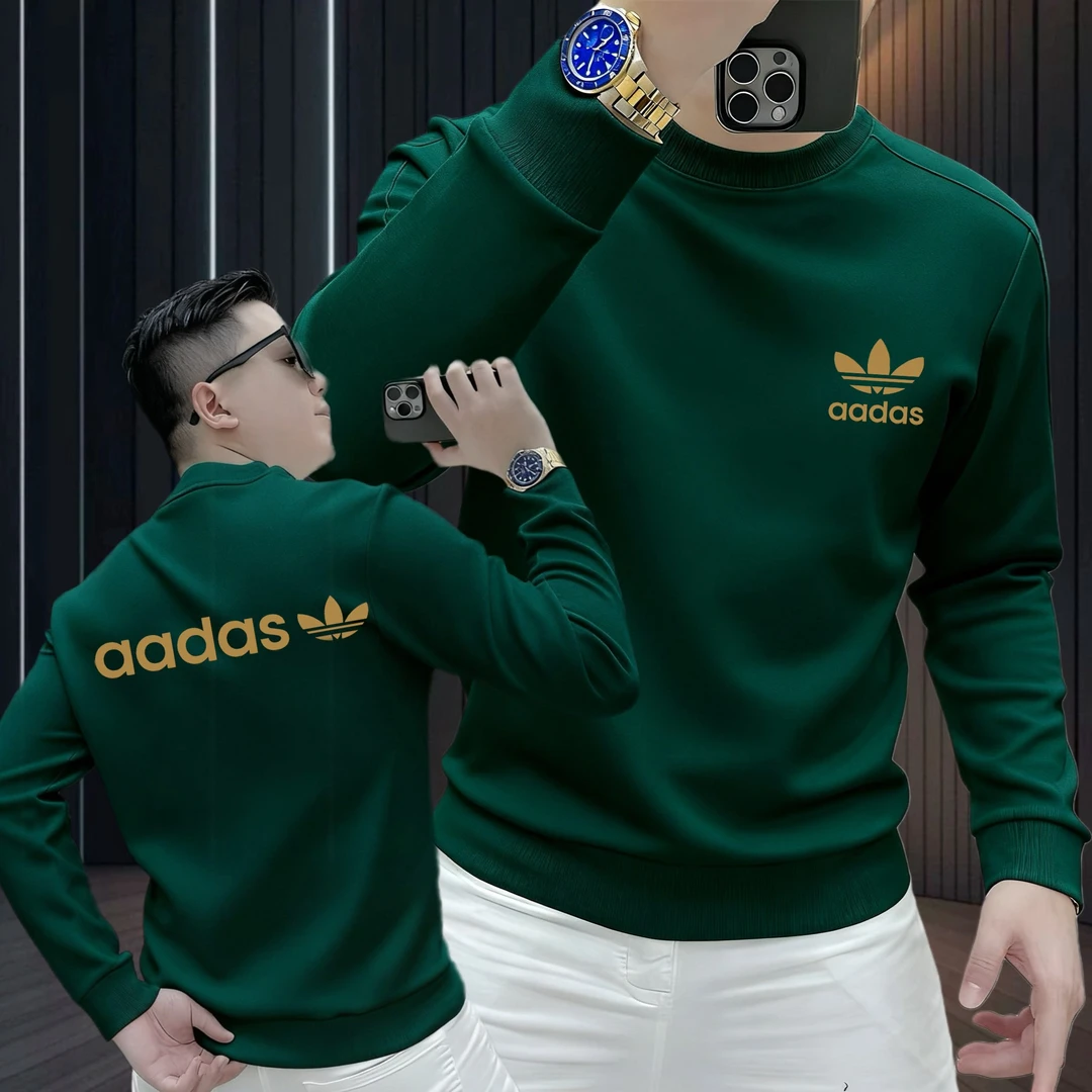 2025秋冬季新款圆领卫衣男士加绒加厚情侣装美式重磅宽松打底衫潮